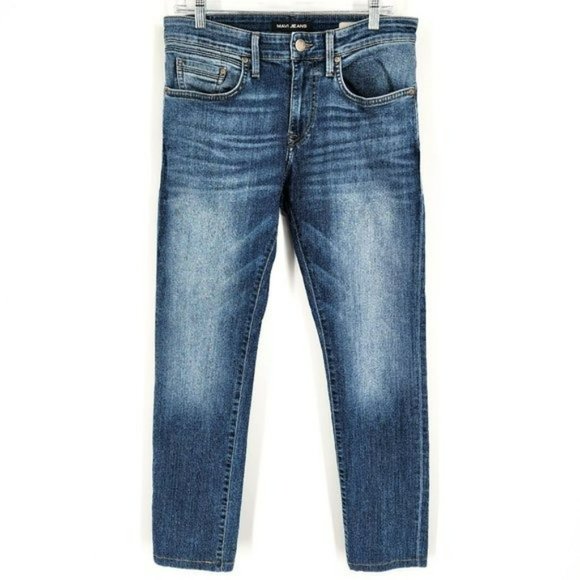 Mavi Jake Slim Leg Jeans 30x32 Medium Wash Cotton Stretch Denim Blue Altered Hem - Picture 1 of 13